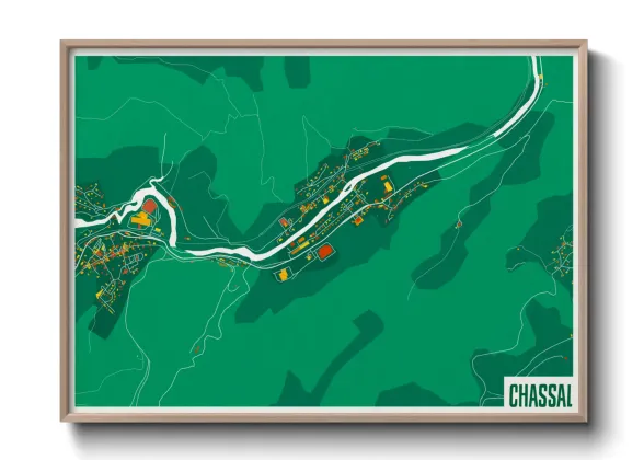 Une affiche de carte sur Chassal
