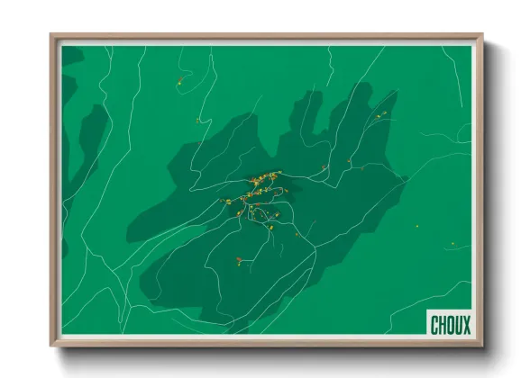 Une affiche de carte sur Choux