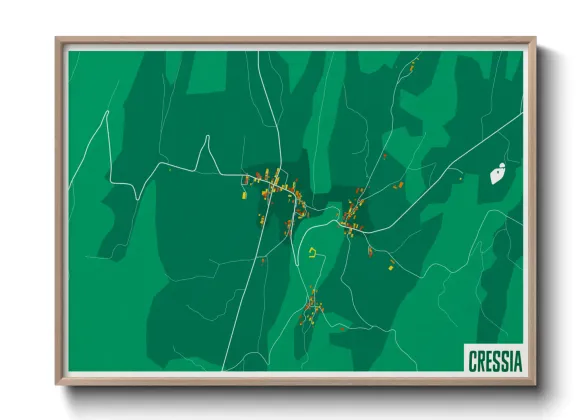 Une affiche de carte sur Cressia