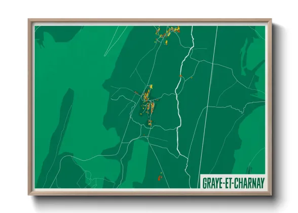 Une affiche de carte sur Graye-et-Charnay