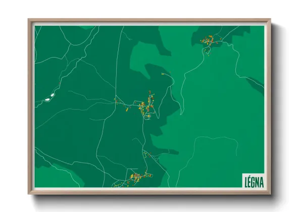 Une affiche de carte sur Légna