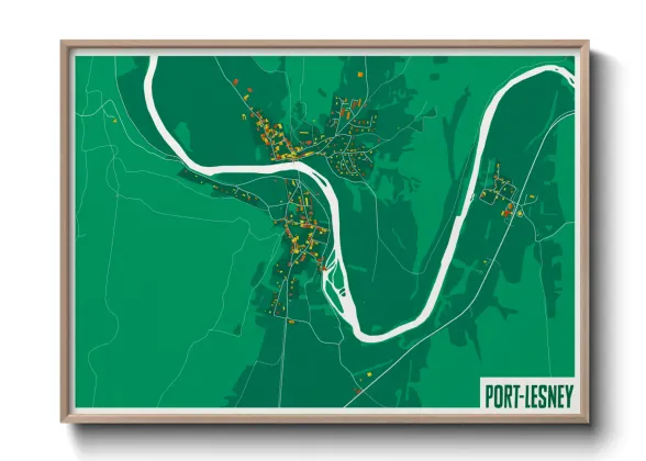 Une affiche de carte sur Port-Lesney