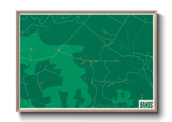 Une affiche de carte sur Banos