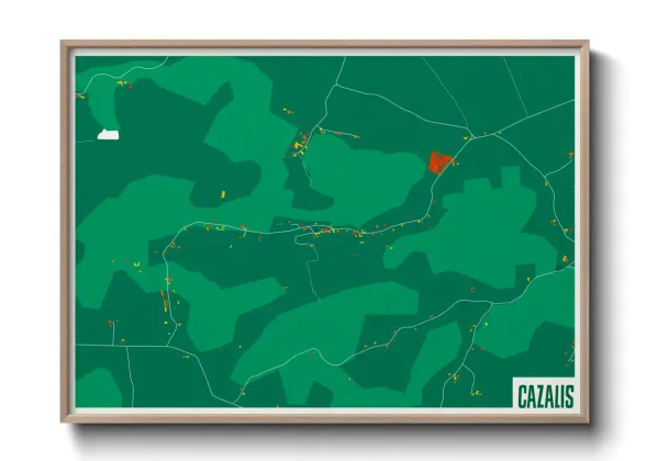 Une affiche de carte sur Cazalis