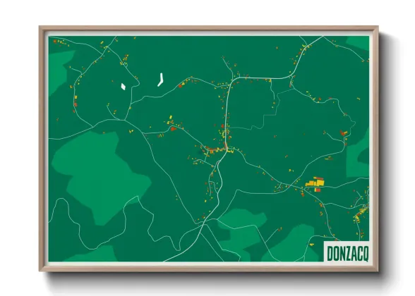 Une affiche de carte sur Donzacq