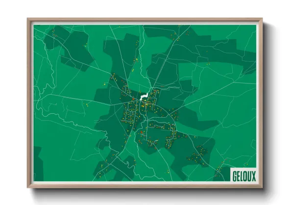 Une affiche de carte sur Geloux