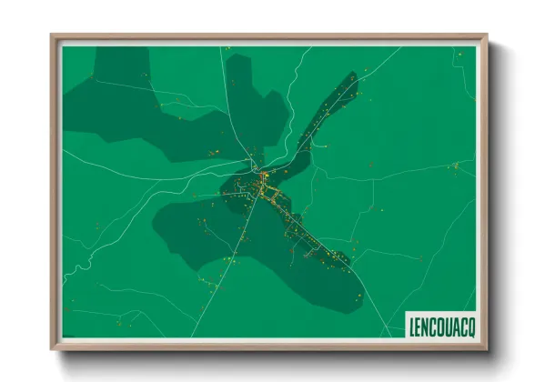 Une affiche de carte sur Lencouacq
