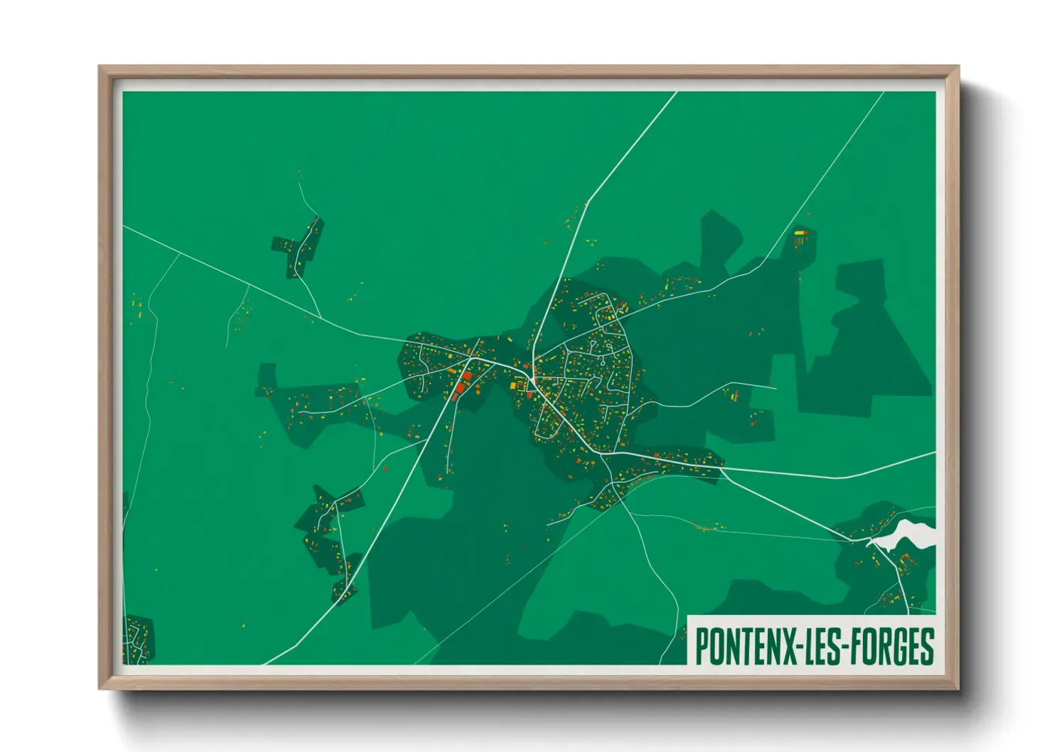 Un poster cartePontenx-les-Forges