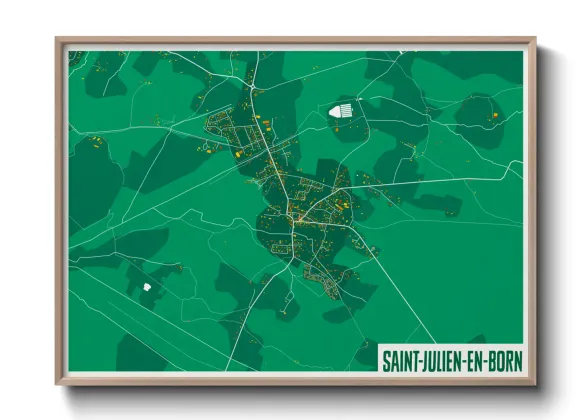Une affiche de carte sur Saint-Julien-en-Born