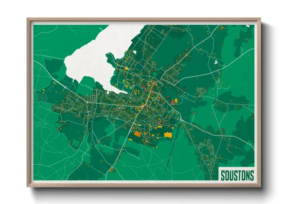 Une affiche de carte sur Soustons