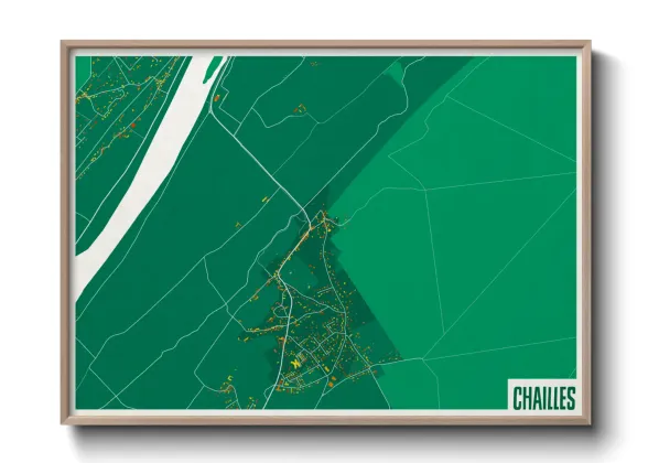 Une affiche de carte sur Chailles