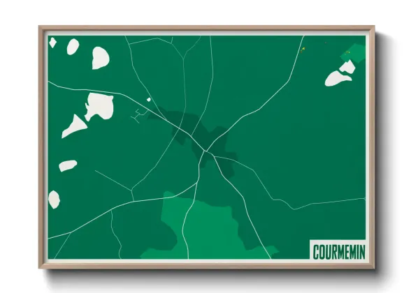 Une affiche de carte sur Courmemin
