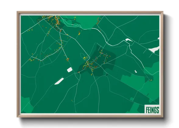 Une affiche de carte sur Feings