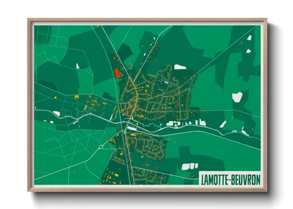 Une affiche de carte sur Lamotte-Beuvron