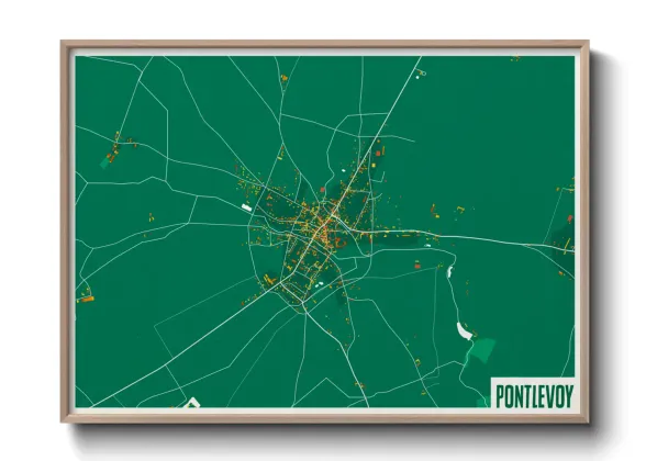 Une affiche de carte sur Pontlevoy