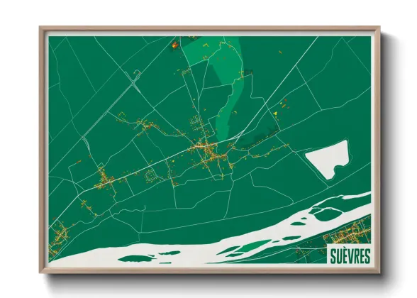 Une affiche de carte sur Suèvres