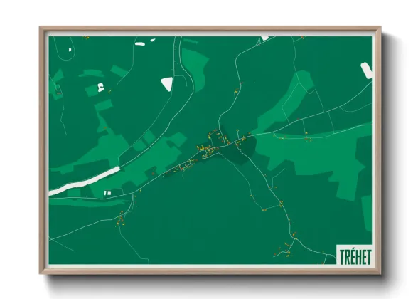 Une affiche de carte sur Tréhet