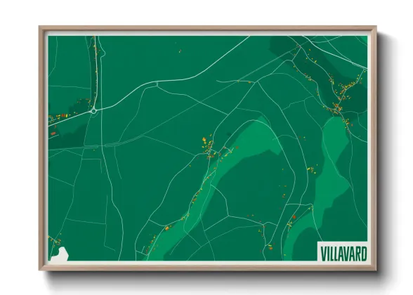 Une affiche de carte sur Villavard