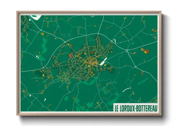 Une affiche de carte sur Le Loroux-Bottereau