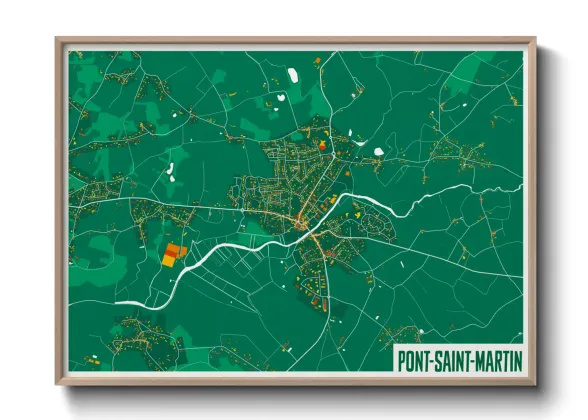 Une affiche de carte sur Pont-Saint-Martin