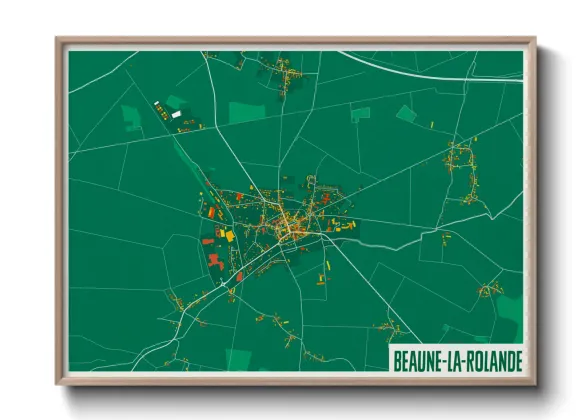 Une affiche de carte sur Beaune-la-Rolande