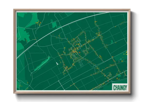 Une affiche de carte sur Chaingy