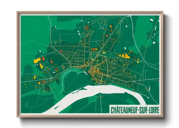 Une affiche de carte sur Châteauneuf-sur-Loire