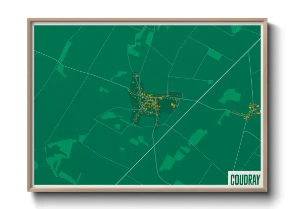 Une affiche de carte sur Coudray