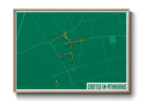 Une affiche de carte sur Crottes-en-Pithiverais