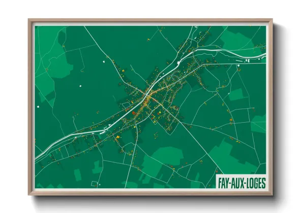 Une affiche de carte sur Fay-aux-Loges