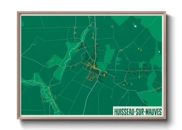 Une affiche de carte sur Huisseau-sur-Mauves
