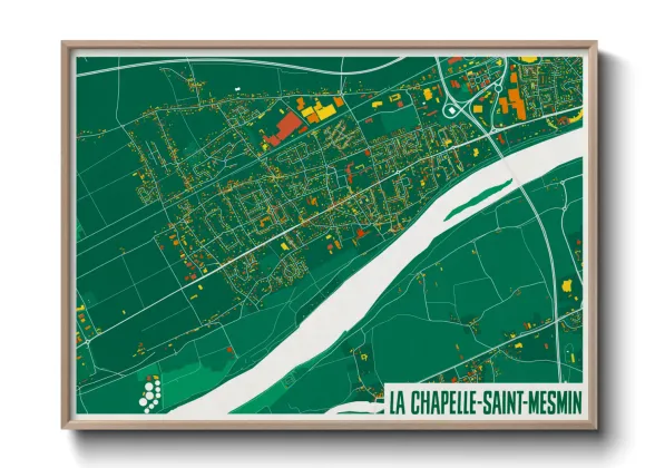 Une affiche de carte sur La Chapelle-Saint-Mesmin