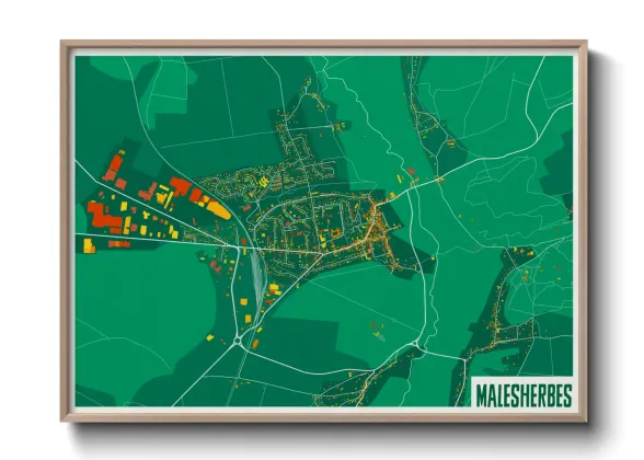 Une affiche de carte sur Malesherbes