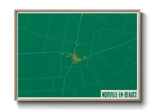 Une affiche de carte sur Morville-en-Beauce