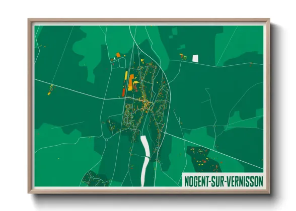 Une affiche de carte sur Nogent-sur-Vernisson