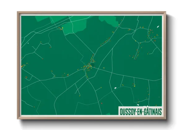 Une affiche de carte sur Oussoy-en-Gâtinais