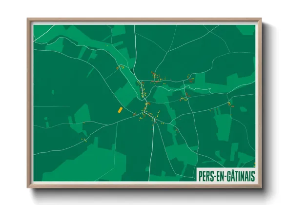 Une affiche de carte sur Pers-en-Gâtinais