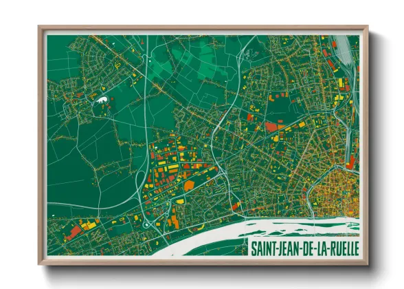 Une affiche de carte sur Saint-Jean-de-la-Ruelle