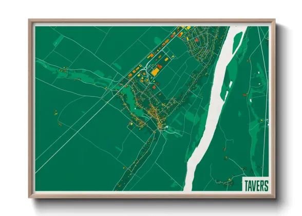 Une affiche de carte sur Tavers