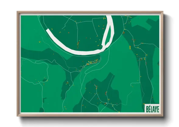 Une affiche de carte sur Bélaye