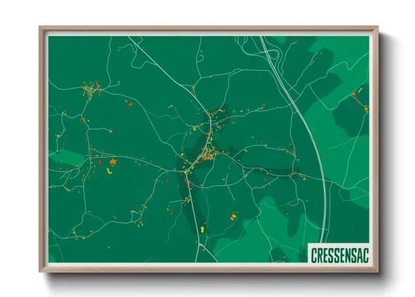 Une affiche de carte sur Cressensac