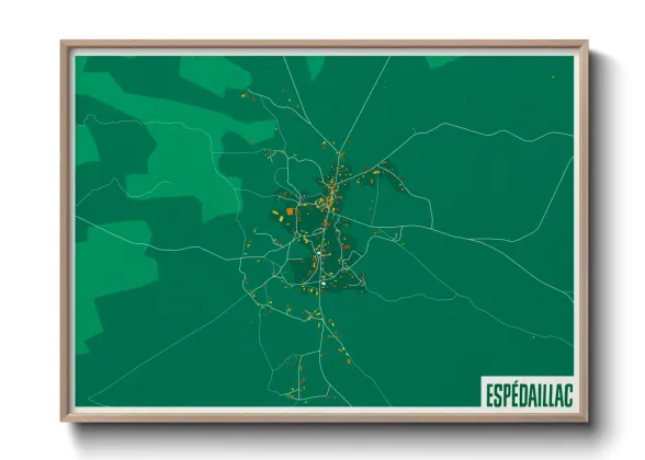 Une affiche de carte sur Espédaillac