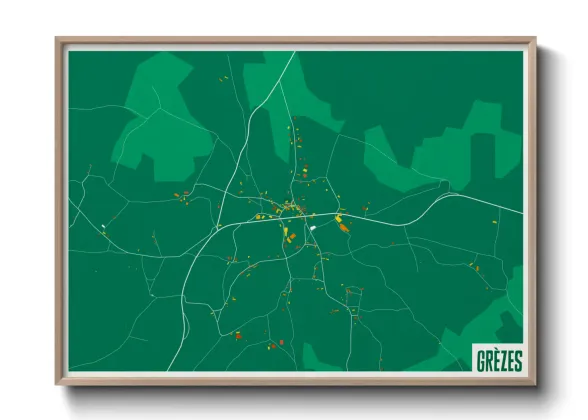 Une affiche de carte sur Grèzes