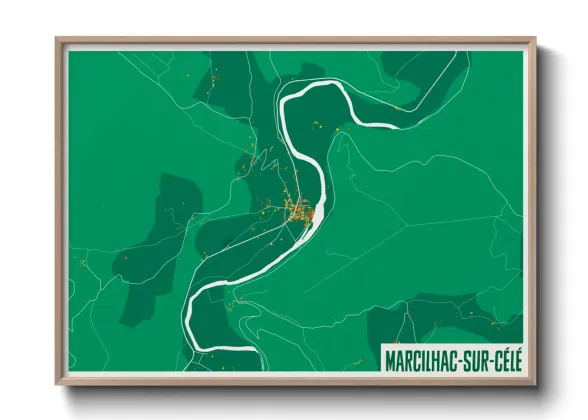 Une affiche de carte sur Marcilhac-sur-Célé