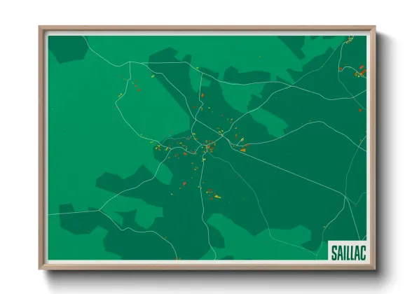 Une affiche de carte sur Saillac