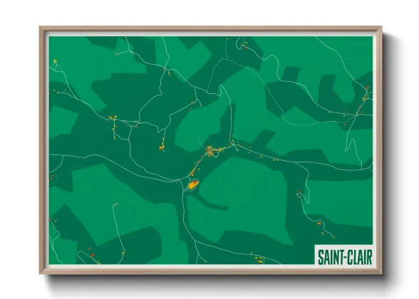 Une affiche de carte sur Saint-Clair