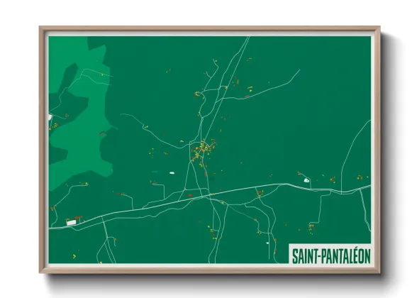 Une affiche de carte sur Saint-Pantaléon