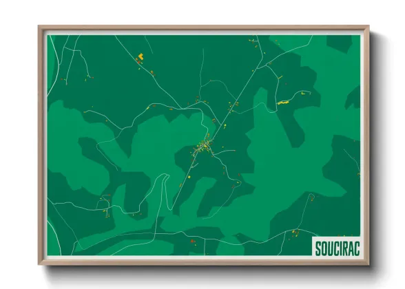 Une affiche de carte sur Soucirac