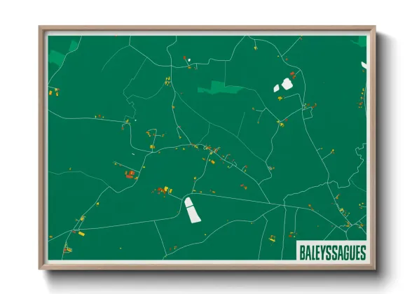 Une affiche de carte sur Baleyssagues