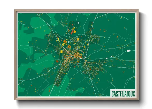 Une affiche de carte sur Casteljaloux